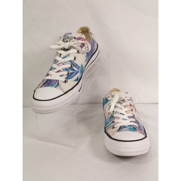 Converse Shoes - Converse Tropical Print Purple White Low Top Shoes Women's Size 9